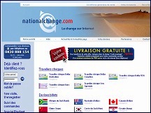 Aperu du site National Change - vente de devises et travellers cheques en ligne