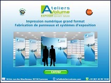 Aper�u du site Ateliers Volume - stands portables, stand parapluie, kak�mono, totem pour salon