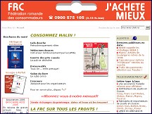 Aperçu du site Fédération Romande des consommateurs