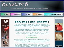 Aperu du site Quicksize - conversion & correspondances de tailles pour l'habillement