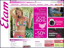 Aperçu du site Etam - prêt-à-porter, lingerie et accessoires, nouvelle collection sur Etam.fr