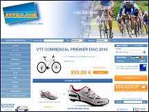 Aper�u du site AuVelo.com - boutique v�lo, accessoires, �quipements VTT, v�lo de route, cross