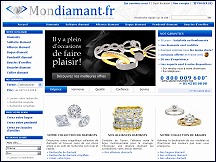 Aper�u du site MonDiamant.fr - bijouterie, vente de diamants, bague et alliances en diamants