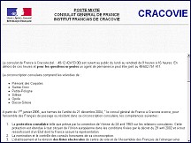 Aperu du site Consulat Gnral de France et Institut Franais de Cracovie