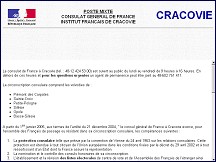 Aperçu du site Consulat Général de France et Institut Français de Cracovie