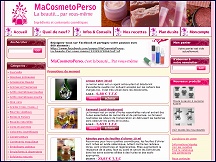 Aper�u du site MaCosmetoPerso - cosm�tiques naturels � r�aliser soi-m�me