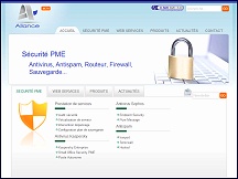 Aper�u du site Allance - s�curite informatique, antivirus, antispam, sauvegarde donn�es
