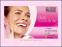 Aper�u du site Dr. Pierre Ricaud � sp�cialiste soins anti-rides et anti-�ge, corps et visage