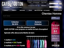 Aperçu du site Café Coton - boutique de chemises et cravates pour hommes