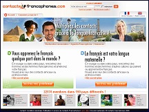 Aperu du site Contacts Francophones  rseau social pour les francophones du monde entier