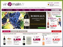 Aperu du site Vin-Malin.fr - vente de vins et champagnes en ligne