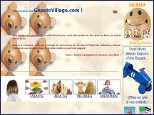Aperu du site Gepetovillage : catalogue en ligne de jeux en bois