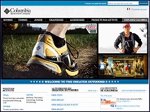 Aperu du site Columbia Sportswear - catalogue en ligne de la collection de sport Columbia