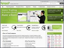 Aperu du site eToro.fr - plateforme eToro de trading sur le Forex sans tlchargement