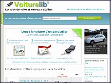 Aperu du site VoitureLib - location automobile de courte dure entre particuliers