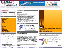 Aperçu du site GlobalNet fournisseur d'accès internet tunisien