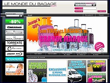Aperu du site Le Monde du Bagage - vente en ligne de bagages discount, ventes prives bagages