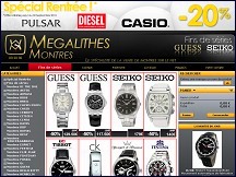 Aperu du site Megalithes Montres - boutique en ligne de montres de grandes marques
