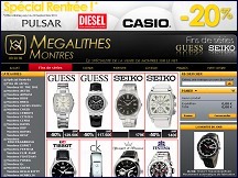 Aper�u du site Megalithes Montres - boutique en ligne de montres de grandes marques