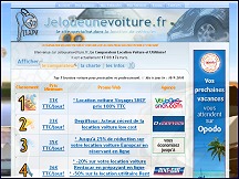 Aperu du site JeLoueUneVoiture.fr - comparateur offres de location voitures et utilitaires 