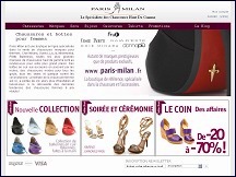 Aperu du site Paris Milan - chaussures et maroquinerie de marques italiennes