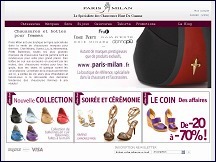 Aper�u du site Paris Milan - chaussures et maroquinerie de marques italiennes