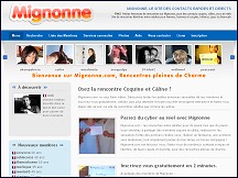 Aperu du site Mignonne.com - annonces de rencontres sympas et coquines