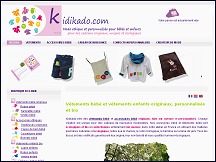 Aperu du site Kidikado - vtements originaux, bio et personnaliss pour bbs et enfants