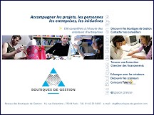Aperçu du site Les Boutiques de Gestion en ligne - appui à la création d'activités