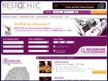 Aperu du site Resto Chic - rservation de restaurant, guide des restaurants sur Paris 
