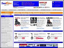 Aperçu du site ZooRider - spécialiste de roller, monocycle et trottinette