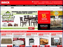 Aperu du site Brick Meubles - chaine de magasins de meubles au Canada