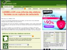 Aper�u du site Carbeo - prix des carburants, stations essence en rupture de carburant