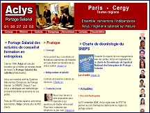 Aperçu du site ACLYS société de portage salarial