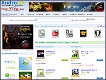 Aper�u du site AndroLib - t�l�chargement d'applications pour smartphones Android