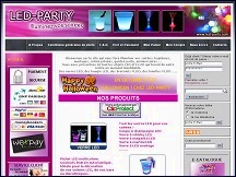 Aper�u du site LED-Party.com  - objets LED et fluo pour illuminer soir�es & f�tes