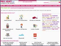 Aper�u du site Prix Jouet - comparateur de prix & r�ductions sur jeux et jouets