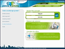Aperu du site Pouce Pouce - site gratuit de covoiturage en France et en Europe