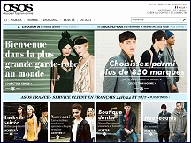 Aperçu du site ASOS - magasin de vêtements de marque, dernières tendances mode