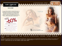 Aper�u du site Sans Complexe Lingerie - lingerie fine pour femmes grandes tailles