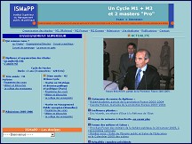 Aperçu du site ISMAPP : Institut Supérieur de Management Public et Politique