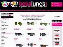 Aperu du site TeteaLunet.com - vente de lunettes de soleil de grandes marques