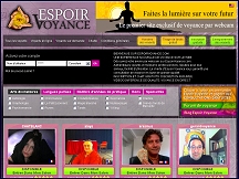 Aper�u du site Espoir Voyance - s�ances voyance en ligne par webcam, chat gratuit