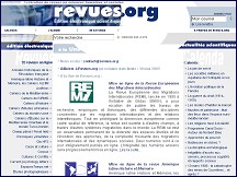 Aperçu du site Revues.org - fédération de revues en sciences humaines et sociales