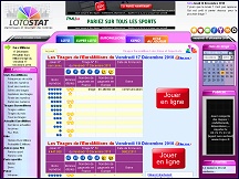 Aper�u du site Loto Stat - statistiques & r�sultats Loto, Euromillion, Super Loto