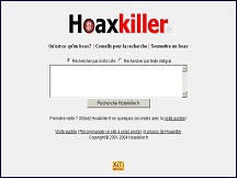 Aperu du site Hoaxkiller.com, moteur de recherche tueur de cyber-rumeurs