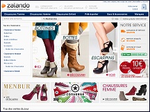 Aperçu du site Zalando - magasin de chaussures grandes marques, accessoires mode