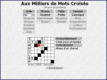 Aper�u du site Aux Milliers de Mots Crois�s - mots crois�s en ligne � imprimer