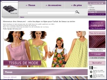 Aperu du site Tissus.net - vente de tissus au mtre et accessoires de couture