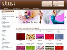 Aperu du site eTissus.com - vente de tissus au mtre, magasin de tissus pas chers